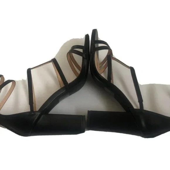 Olivia Miller Women’s strappy Shoes Sandle Black size 9 Ankle Strap Back Zip Heels